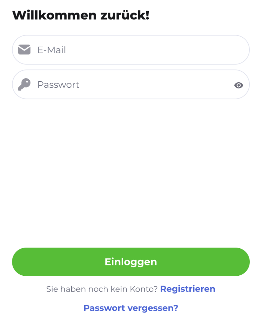 Plan Games Casino Login-Formular für die Anmeldung zum Spielerkonto