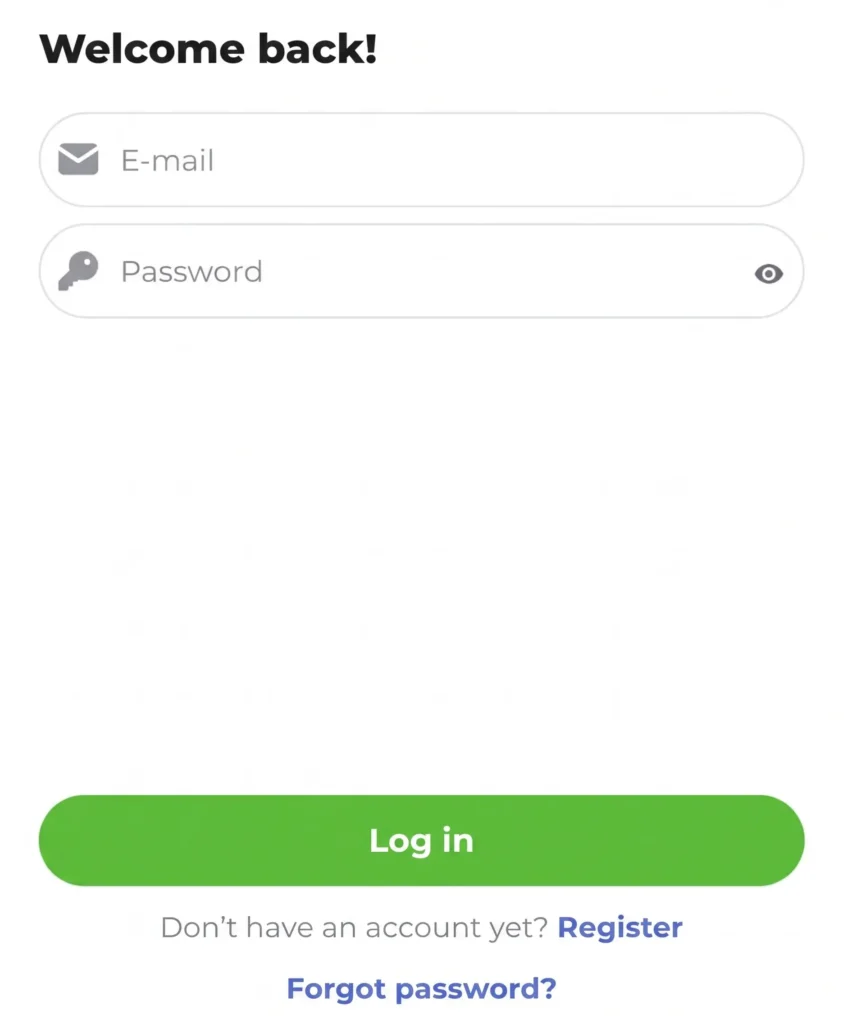 Plan Games Casino login form for accessing the player account